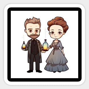 Pierre and Marie Curie Sticker